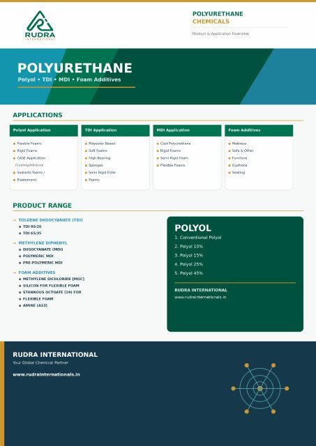 Polyurethane chemicals brochure cover