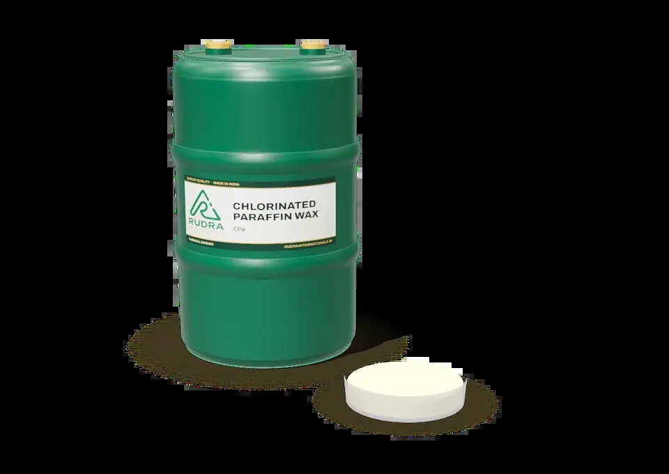 Chlorinated Paraffin Wax (CPW) in a Rudra International drum